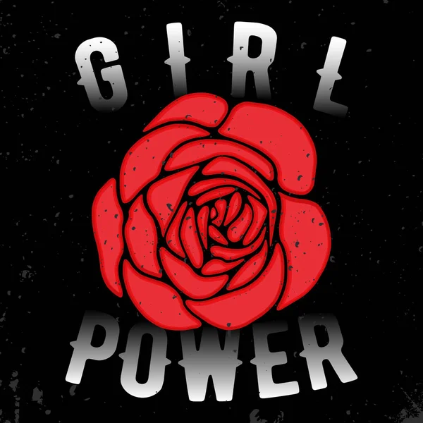 Camiseta Girl Power print — Vector de stock