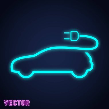 Elektrikli otomobil işareti neon ışık tasarım