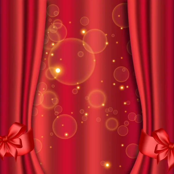 Red curtains background — Stock Vector