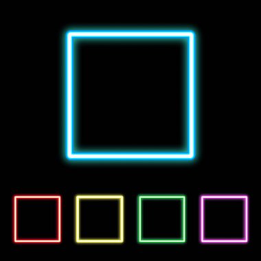 Renkli neon kare işareti