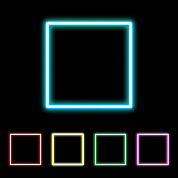 Színes négyzet Neonfény — Stock Vector