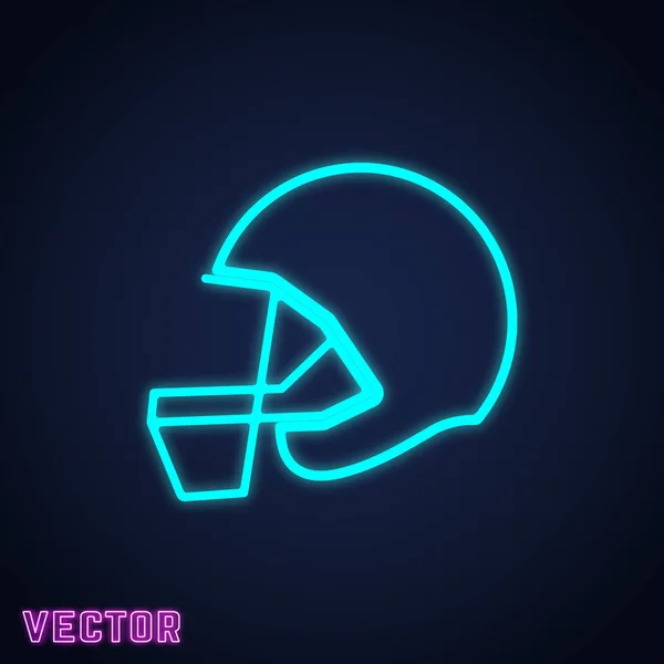 Amerikan futbol kask işareti neon ışık tasarım — Stok Vektör