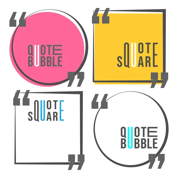 Citation carré et bulle de parole ensemble de modèle — Image vectorielle