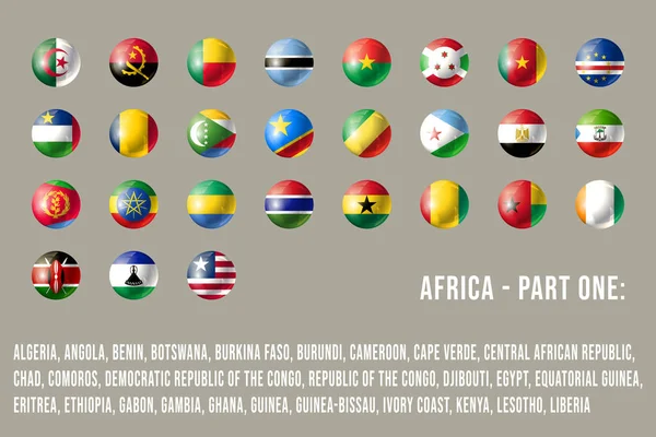 Drapeaux ronds d'Afrique partie 1 — Image vectorielle