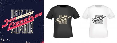 San Francisco damgası ve t gömlek mockup