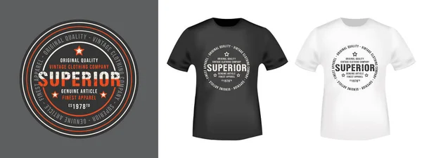 Carimbo superior e camiseta mockup — Vetor de Stock