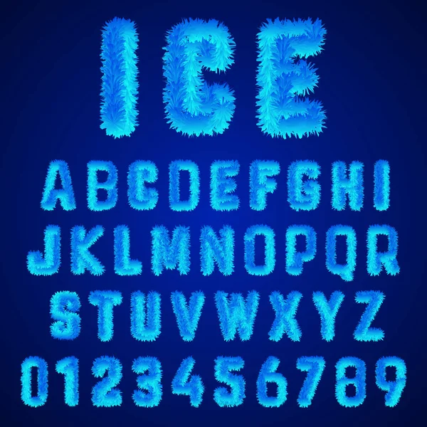 Modèle d'alphabet de police Ice — Image vectorielle