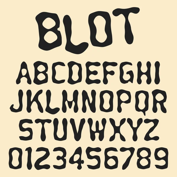 Alphabet Font Template. Vintage Letters And Numbers Stamp Army