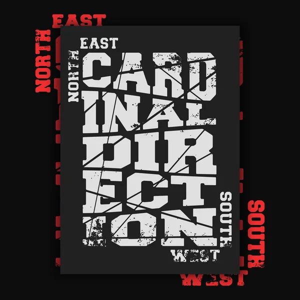 Cardinal direction vintage poster — 스톡 벡터