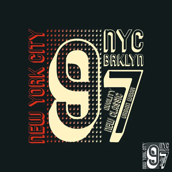 New York city-Brooklyn print ontwerp — Stockvector