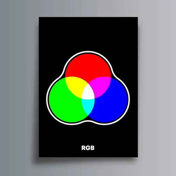 Rgb barevný plakát pro letáky, obaly brožur, typografii a další tiskové výrobky. Vektorová ilustrace — Stockový vektor