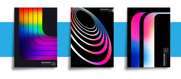 Set abstrakter Designplakate mit farbenfrohen Verlaufsstrukturen für Tapeten, Flyer, Poster, Broschüren, Typografie oder andere Druckprodukte. Vektorillustration — Stockvektor
