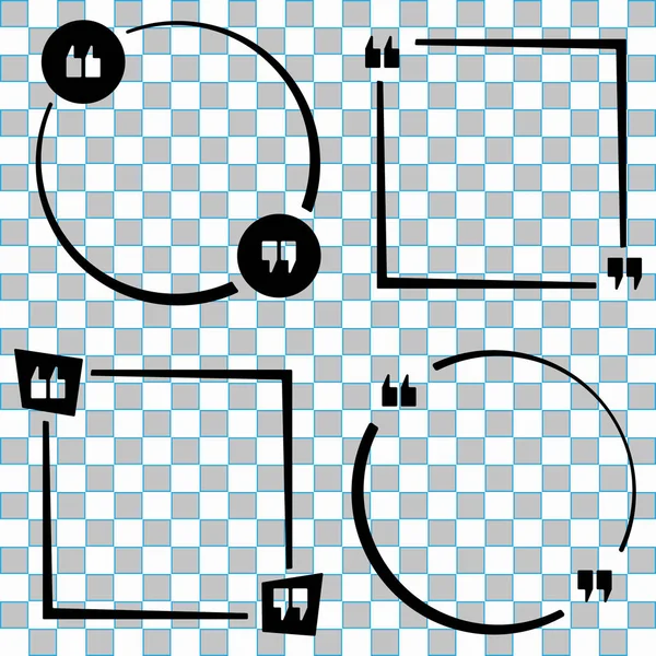 発話バブルテンプレートセットを引用。引用形、透明な背景に隔離された音声ボックス。ベクターイラスト — ストックベクタ