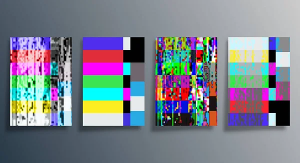 Conjunto de fondo de diseño de textura Glitch para póster, papel pintado, volante, cubierta de folleto, tipografía u otros productos de impresión. Ilustración vectorial — Archivo Imágenes Vectoriales