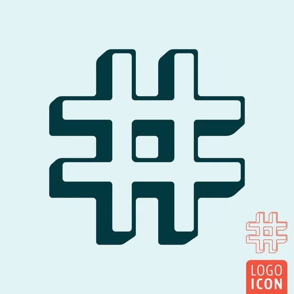 Hashtag Ikon Mall Hash Tag Symbol Skissera Design Vektorillustration — Stock vektor