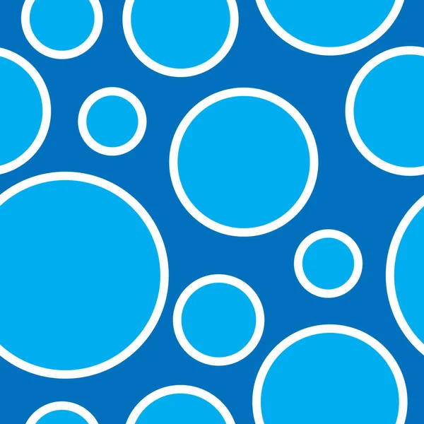 Patrón sin costuras con burbujas azules. Formas geométricas circulares diseño de fondo. Ilustración vectorial — Vector de stock