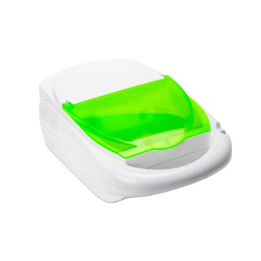 astım ilacı kompresör Nebulizatör beyaz arka plan üzerinde