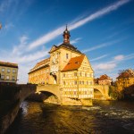 Scenic summer view of the Old Town architecture with City Hall building in Bamberg, Germany