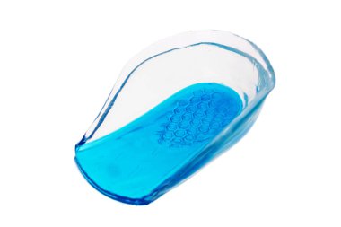 Gel insert, insole under the heel in shoes for comfortable walking clipart