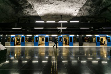 Stockholm, İsveç - 22 Mayıs, 2014. Stockholm metro, İsveç iç stadshagen