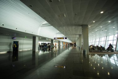 15 Mayıs 2014 Ukrayna iç uluslararası Borispol Havaalanı: uçak kalkış için yeni bir terminal. Konu hava seyahat ve Turizm
