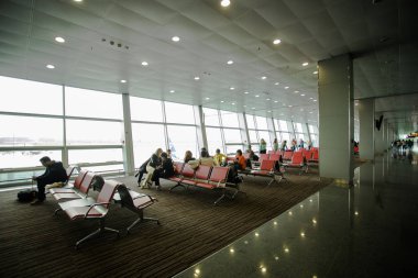 15 Mayıs 2014 Ukrayna iç uluslararası Borispol Havaalanı: uçak kalkış için yeni bir terminal. Konu hava seyahat ve Turizm