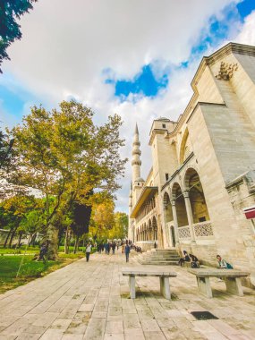 Süleyman Camii. Suleymaniye Camii. Minaret, marmara. Süleyman Camii Dış Hatları 29 Ekim 2019, İstanbul. Süleyman Camii İstanbul 'un en güzel camii