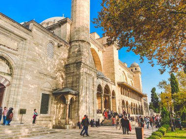 Süleyman Camii. Suleymaniye Camii. Minaret, marmara. Süleyman Camii Dış Hatları 29 Ekim 2019, İstanbul. Süleyman Camii İstanbul 'un en güzel camii