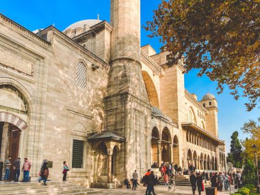Süleyman Camii. Suleymaniye Camii. Minaret, marmara. Süleyman Camii Dış Hatları 29 Ekim 2019, İstanbul. Süleyman Camii İstanbul 'un en güzel camii