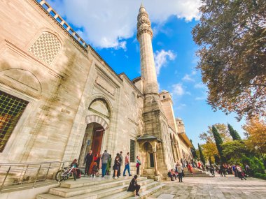 Süleyman Camii. Suleymaniye Camii. Minaret, marmara. Süleyman Camii Dış Hatları 29 Ekim 2019, İstanbul. Süleyman Camii İstanbul 'un en güzel camii