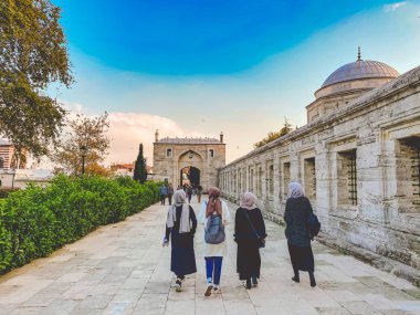 Süleyman Camii. Suleymaniye Camii. Minaret, marmara. Süleyman Camii Dış Hatları 29 Ekim 2019, İstanbul. Süleyman Camii İstanbul 'un en güzel camii