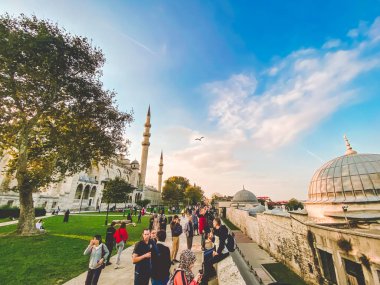 Süleyman Camii. Suleymaniye Camii. Minaret, marmara. Süleyman Camii Dış Hatları 29 Ekim 2019, İstanbul. Süleyman Camii İstanbul 'un en güzel camii