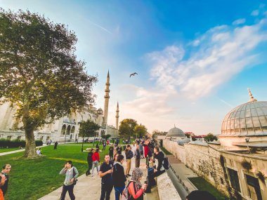 Süleyman Camii. Suleymaniye Camii. Minaret, marmara. Süleyman Camii Dış Hatları 29 Ekim 2019, İstanbul. Süleyman Camii İstanbul 'un en güzel camii