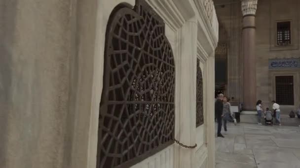 Suleymaniye Moskee. Suleymaniye Camii. Minaret, Marmara. Sulaymaniye Moskee Exterieur Turkije 29 oktober 2019, Istanbul. Suleymaniye Camii De mooiste moskee van Istanbul — Stockvideo