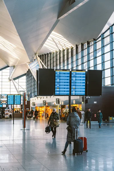 Arrivée Aéroport Gdansk Pologne Février 2020 Terminal Aéroport Gdansk Gdn — Photo