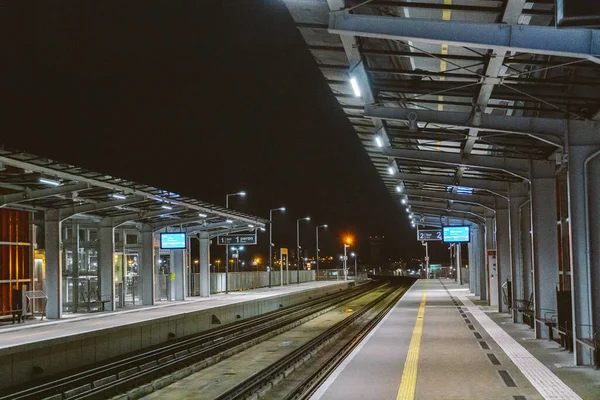 Bahnhof Danziger Flughafen Gdn Polen Bahnsteig Des Lech Walesa Flughafens — Stockfoto