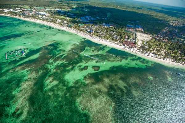 Punta Cana Bavaro Sahil Insansız Hava Aracı Görüntüsü Cortecito Bölgesindeki — Stok fotoğraf