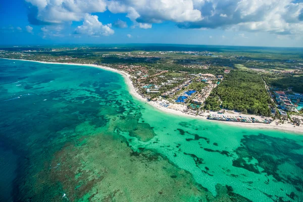 Punta Cana Bavaro Sahil Insansız Hava Aracı Görüntüsü Cortecito Bölgesindeki — Stok fotoğraf