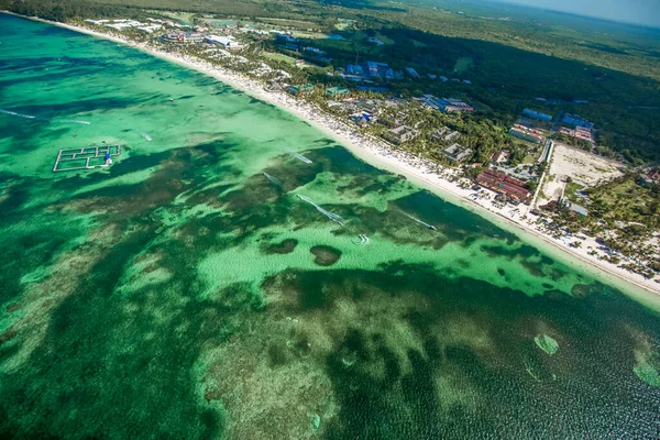 Punta Cana Bavaro Plage Vue Aérienne Sur Drone Sur Côte — Photo