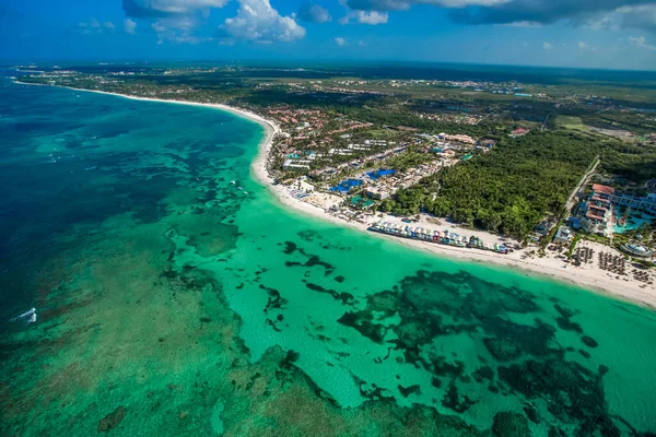 Punta Cana Bavaro Sahil Insansız Hava Aracı Görüntüsü Cortecito Bölgesindeki — Stok fotoğraf