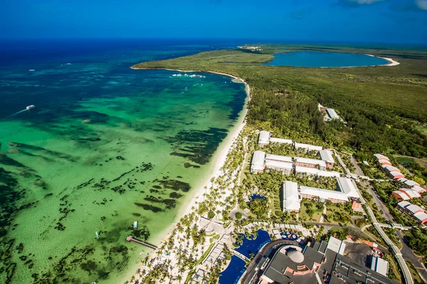 Punta Cana Bavaro Plage Vue Aérienne Sur Drone Sur Côte — Photo