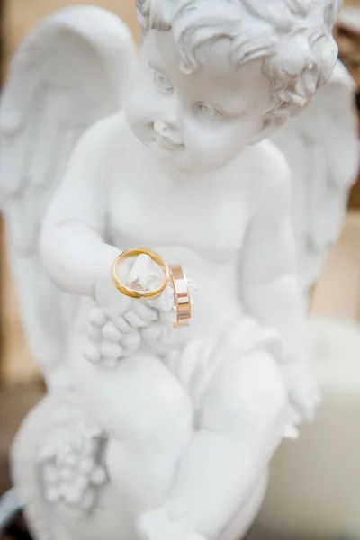 Anillos Boda Cerca Náutico Decorado Con Accesorios Para Ceremonia Boda — Foto de Stock