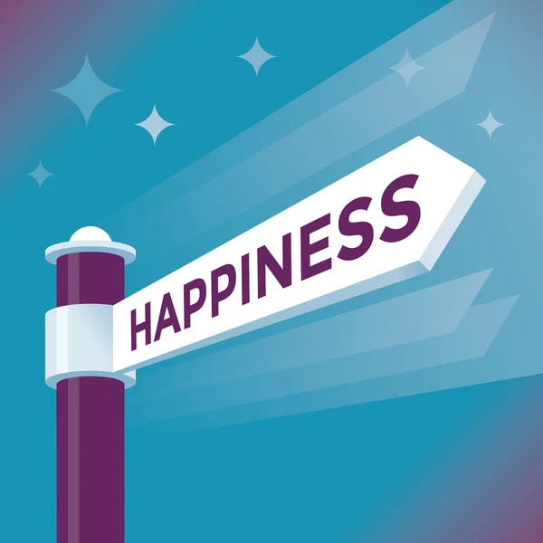 Abstract Sinal de seta de rua Felicidade . —  Vetores de Stock