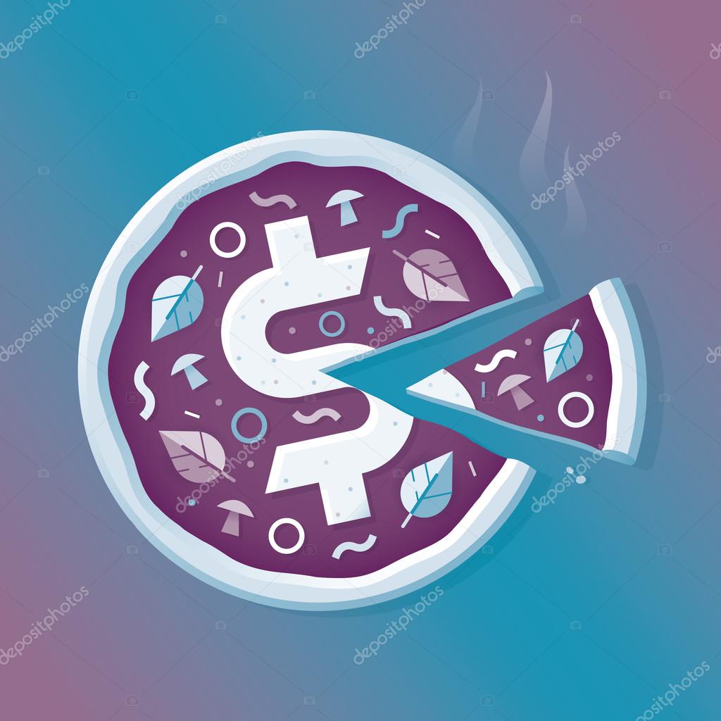 Pizza With Dollar Symbol And Slice Idea Concept Of Market Sharing Business Pizza With Dollar Symbol And Slice Idea Concept Of Market Sharing Business