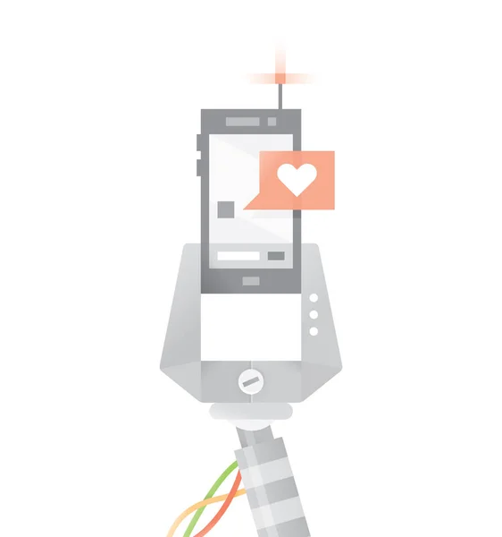 Vektor-Illustration von Roboterhand mit Online-Chat-Nachricht mit Herz-Symbol (ich liebe dich) — Stockvektor