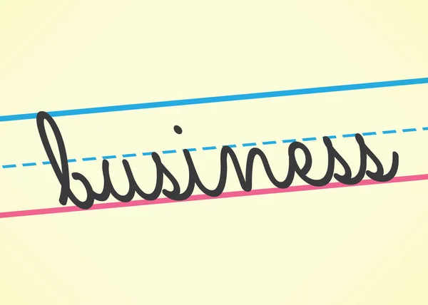 Бизнес-шрифт, написанный от руки в стиле детского образования. Идея - Школа бизнеса, менеджмента, лидерства и концепции успеха . — стоковый вектор