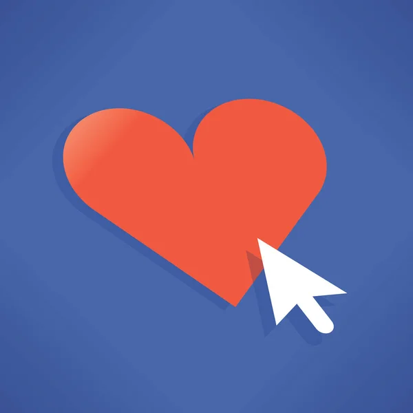 Символ Красного Сердца Иконкой Курсора Компьютерной Мыши Идея Online Relationships — стоковый вектор