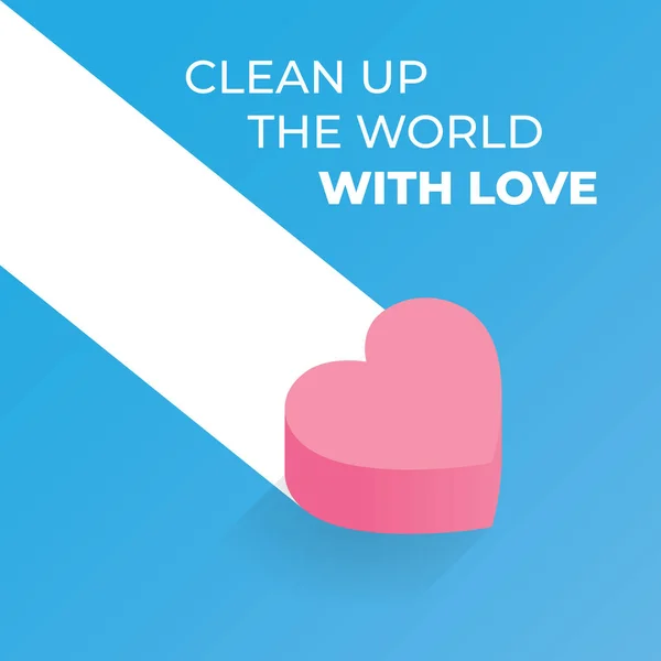 Clean World Love Abstract Unusual Vector Illustration Concept Love Only Stock Illustration