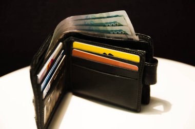 Deri çanta para ile