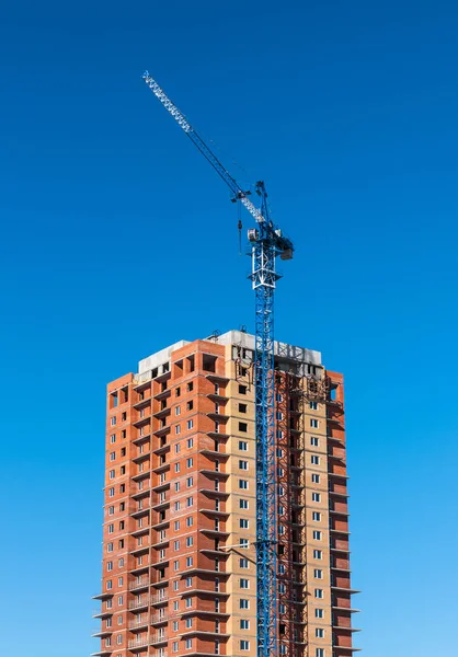 Grúa Torre Construcción Edificio Gran Altura — Foto de Stock